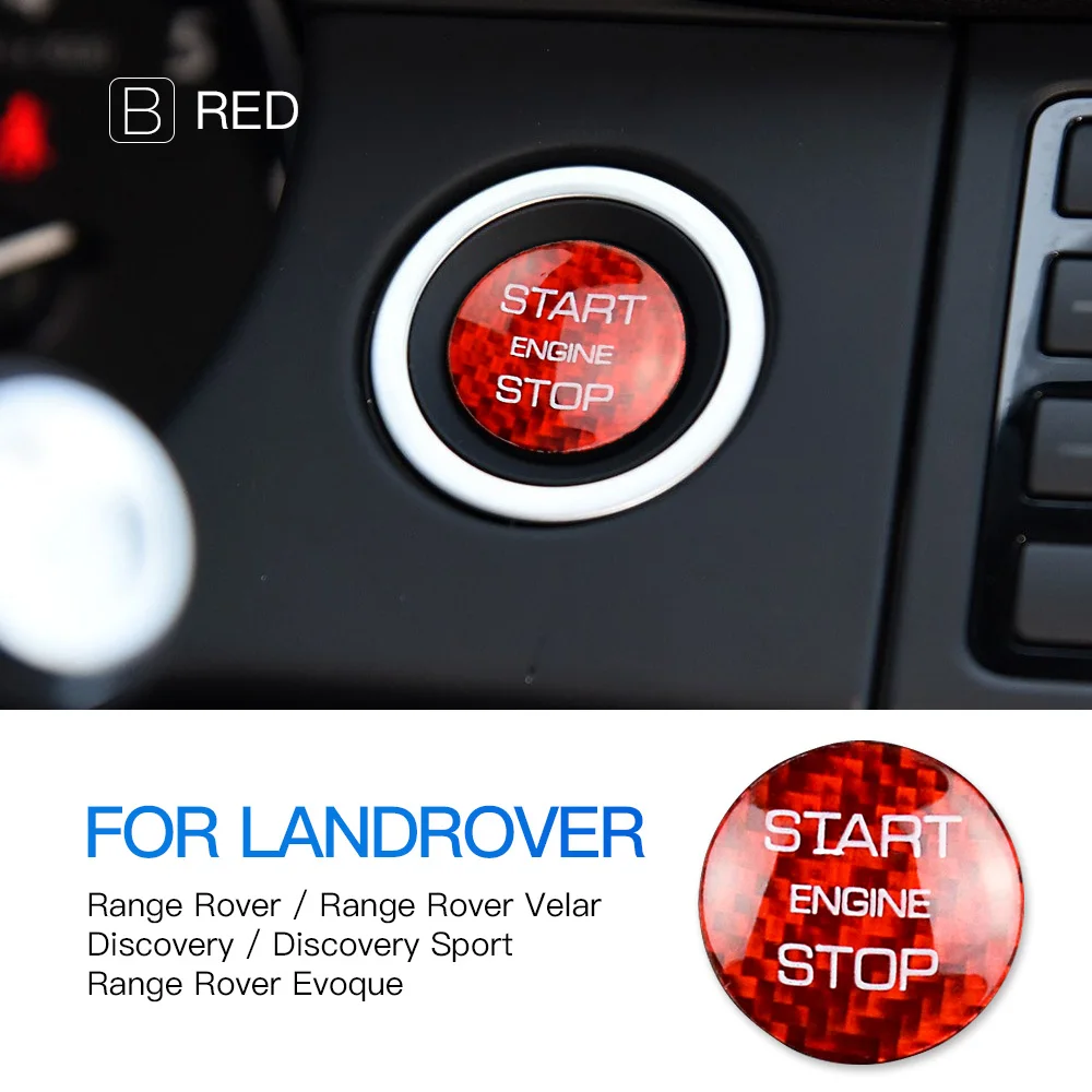 

Carbon Fiber For Land Rover Start Stop Button Cover Sticker 072 Range Rover Evoque Discovery Sport Velar Interior Upgrade Trim