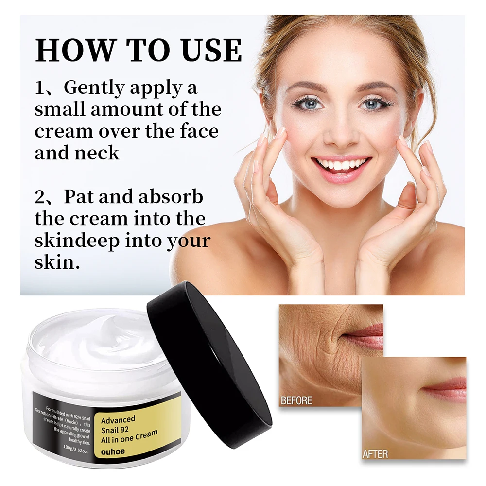 Snail Serum Cream Anti Wrinkle Cream Face Moisturizer Face Lifting Cream Anti-aging Essence Face Whitening Cream Skin Care Tool