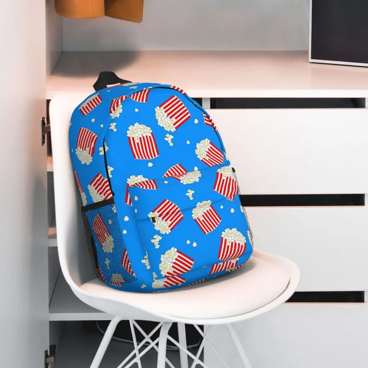 Popcorn Bucket Delight Backpack Student BookBag Kids School Bag Computer Shoulder Bags for Men Women