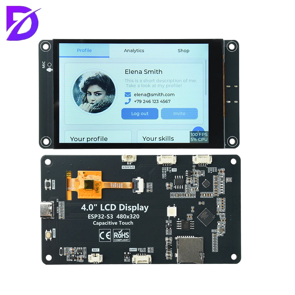 ESP32-S3 4.0-inch WiFi Bluetooth Development Board 320 * 480 Resolution Intelligent Display Screen Touch Screen for Xiaozhi AI