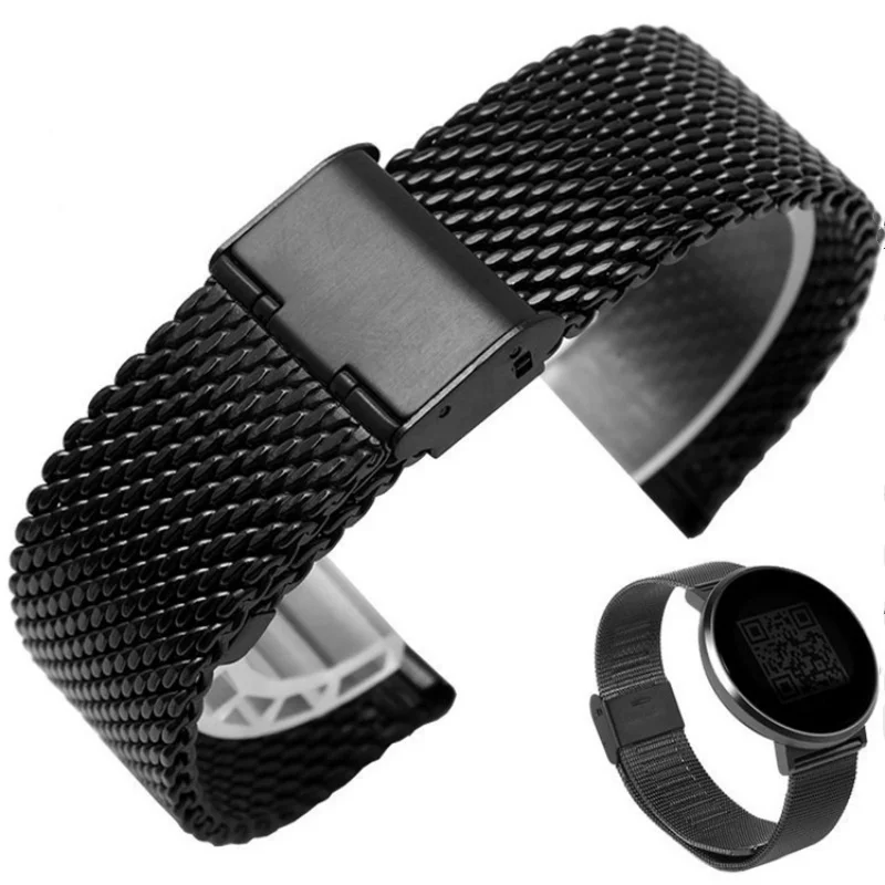 

16mm 18mm 20mm 22mm 24mm 1.0 Thick Milanese Stainless Steel Watch Strap Watch Band for Universal Watch Bracelet Accessories