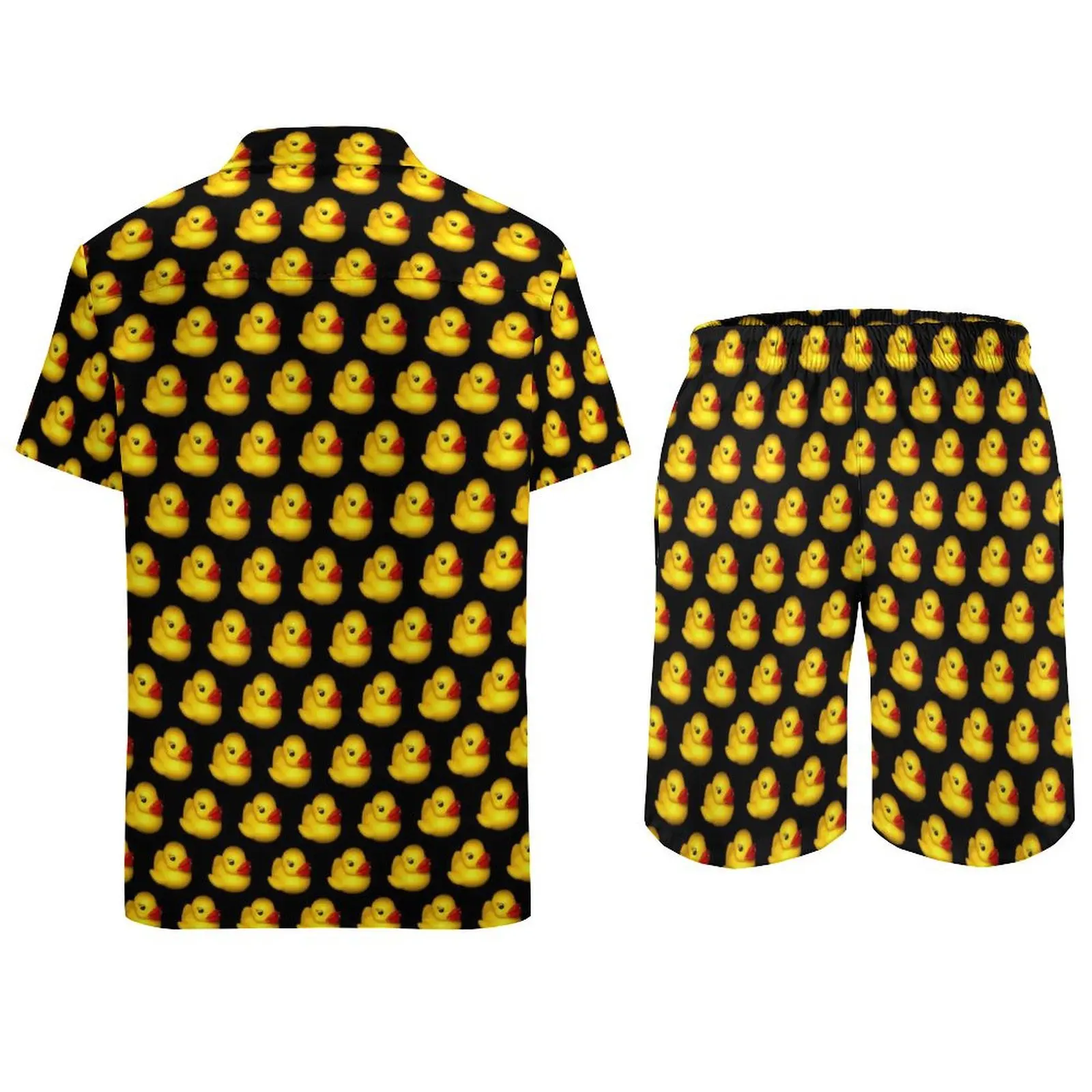 Gummi Enten Strand Männer setzt gelbe Tier Freizeit hemd Set Sommer Grafik Shorts 2 Stück coolen Anzug große Größe 2xl 3xl