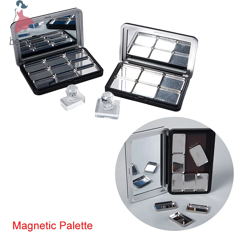 Paleta de Sombras Vazia para Mulheres e Meninas, Prato de Armazenamento de Maquiagem com Espelho, Caixa DIY Iniciantes, Eye Shadow Storage Tools