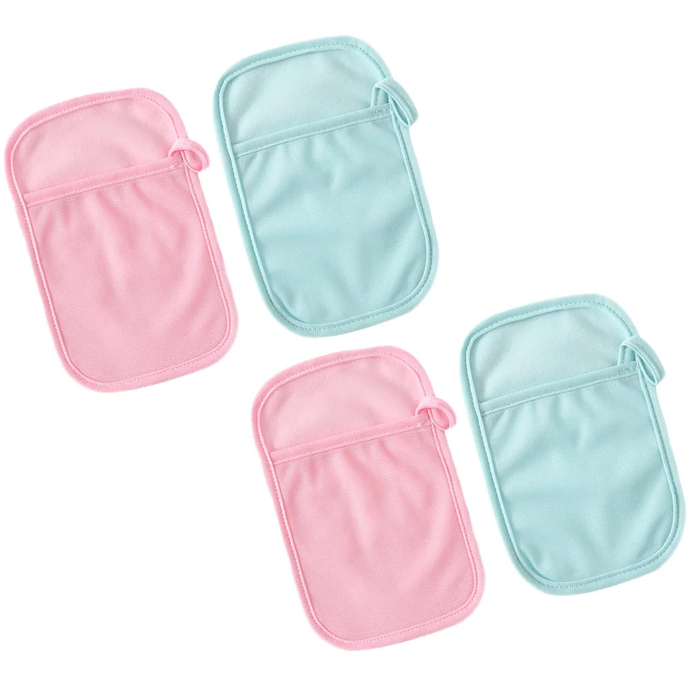

4Pcs Baby Bath Gloves Comfortable Fit Gentle Texture Reusable Infant Shower Mitts for Sensitive Skin Baby Shower Gift Idea