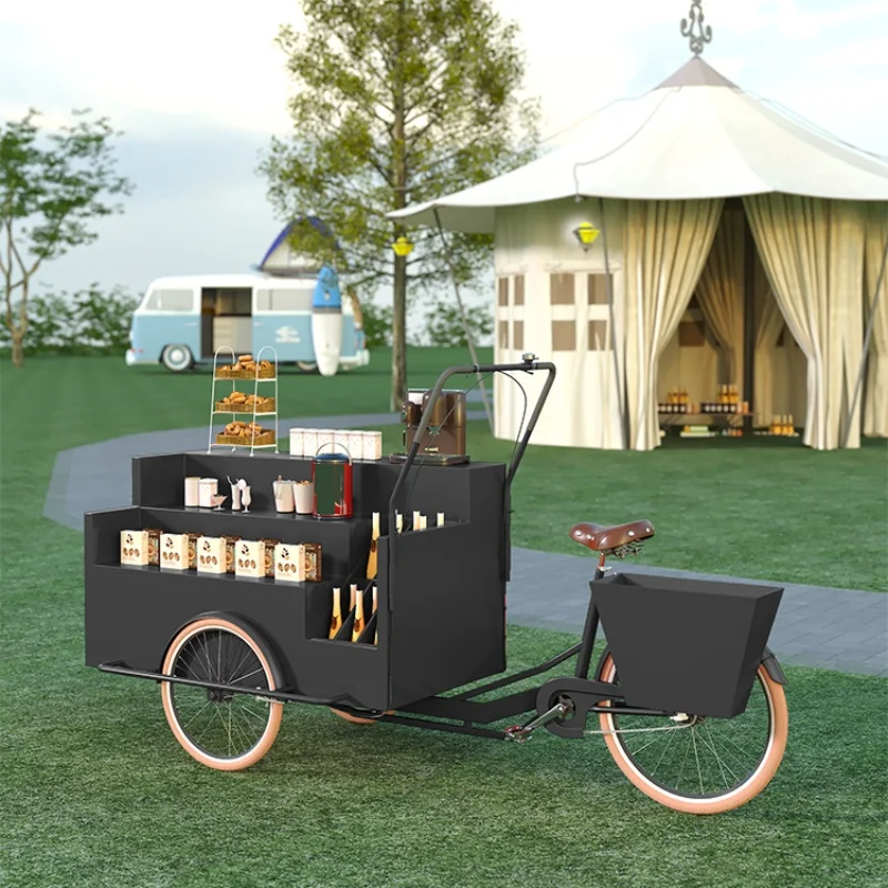 

Outdoor reverse riding donkey tricycle dining car mobile float shopping mall sales camping sales street stall coffee