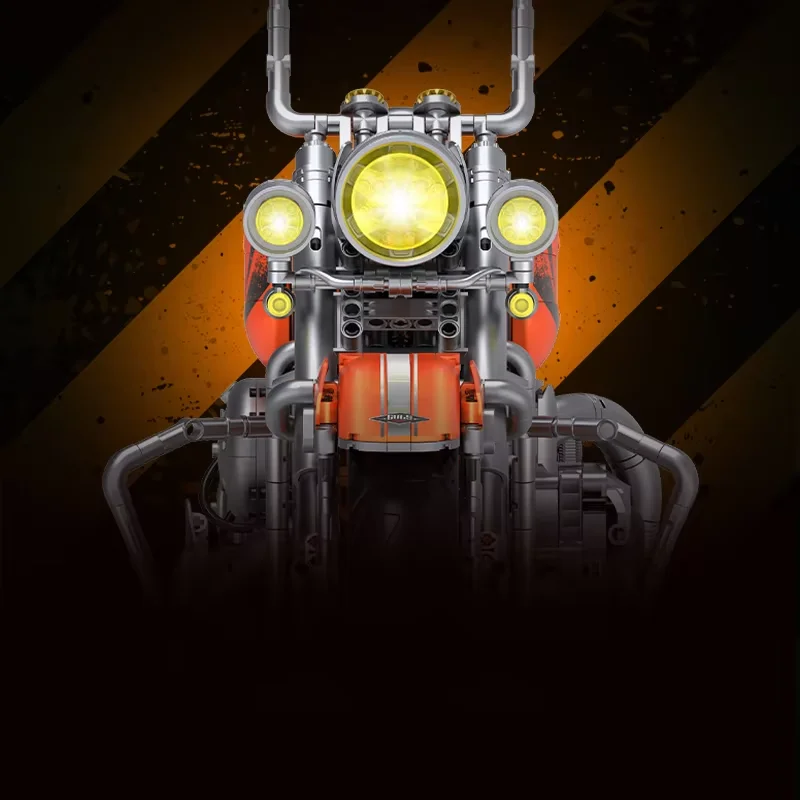 1:5 Classico Moto Building Blocks Kit FAI DA TE Modello di Ingegneria Cruiser Bike Giocattolo Creativo Motor Bike Set Regalo Capretto Adulto 2392 pezzi