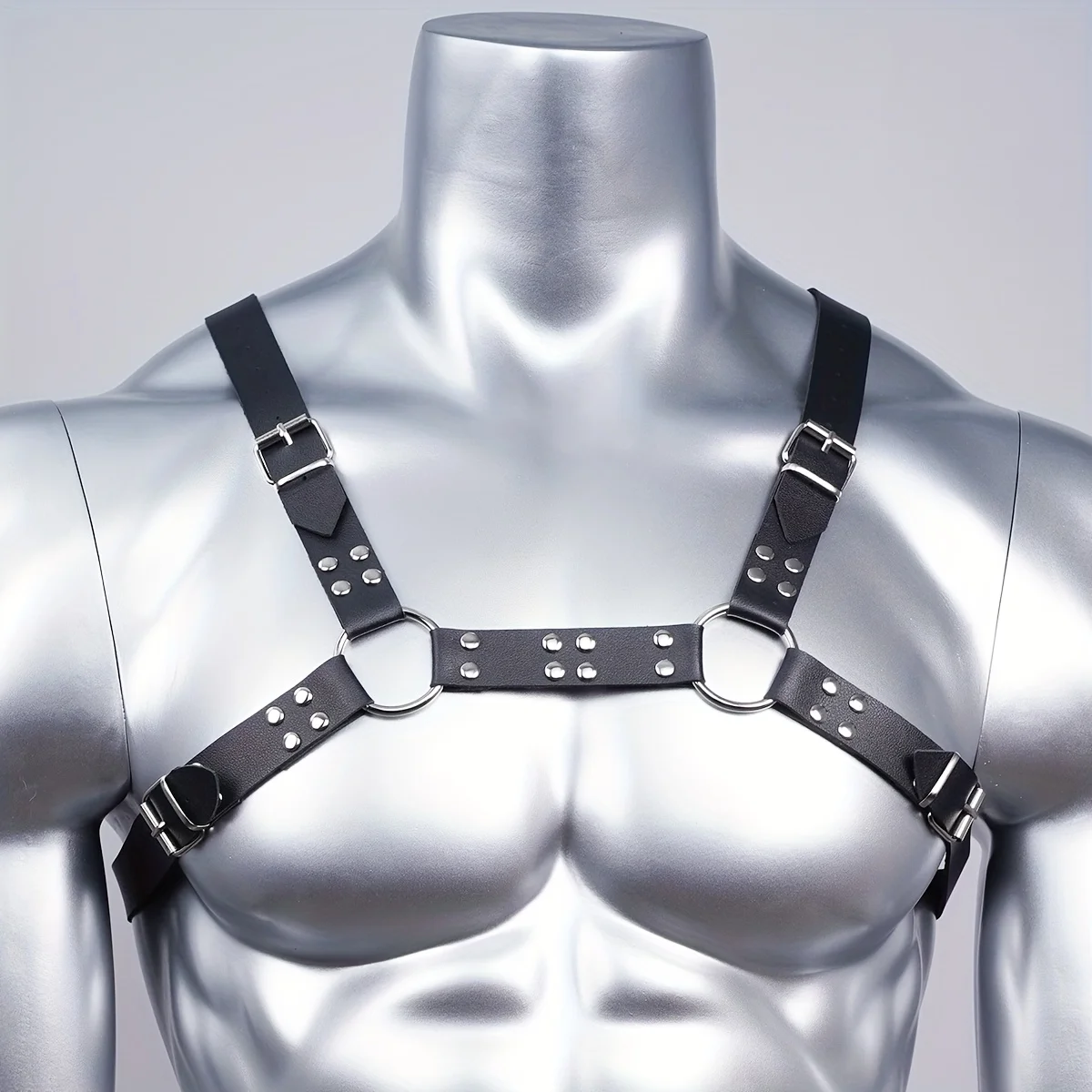 

Black Bulldog Harness Bulldog Men Harness leather Men's Leather Chest Harness Club and Fashion Accessory Festival Cosplay Outfit