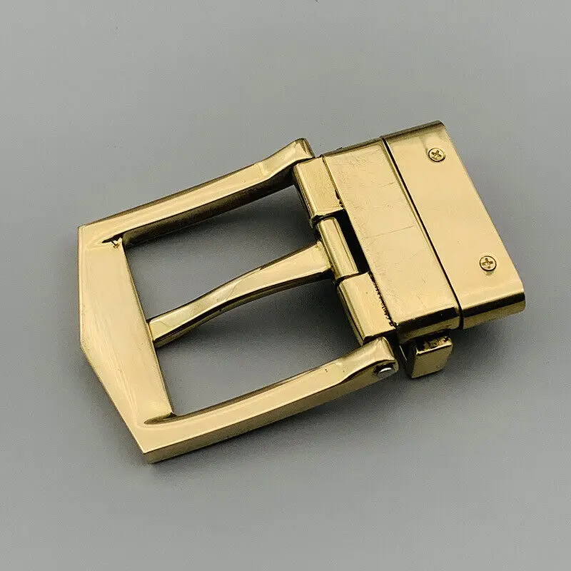 Polished Solid Brass Pin Rotatable Belt Buckle for Leatherwork Craft DIY 35mm