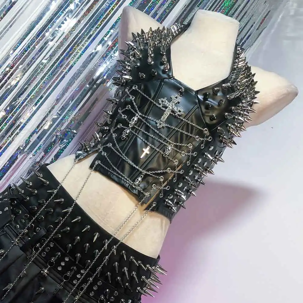 

Gothic Tank Cross Goth Studded Rivet Y2K TOPS Skull Emo E-Girls Kawaii Teen Eco DIY Punk Rock Harajuku Grunge 90s Cyber