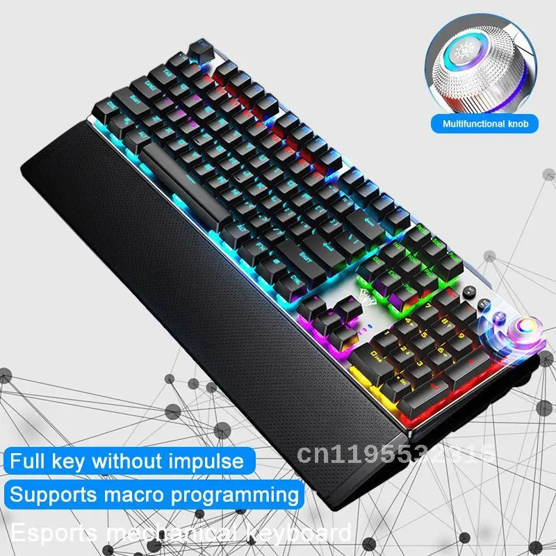 

F2088F2058 Mechanical Keyboard Chicken Eating Mechanical Keyboard Gaming Blue Switch Desktop Computer Gaming Mechanical Keyboard