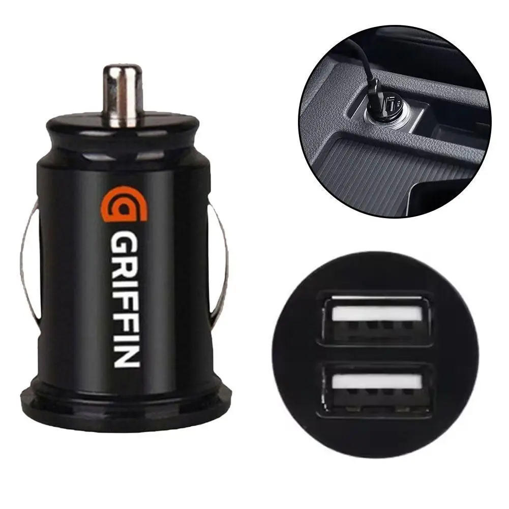 Dual USB Car Charger 5A Fast Charing 2 Port 12-24V Cigarette Socket Lighter Car USBC Charger For IPhone 12 Power Adapter