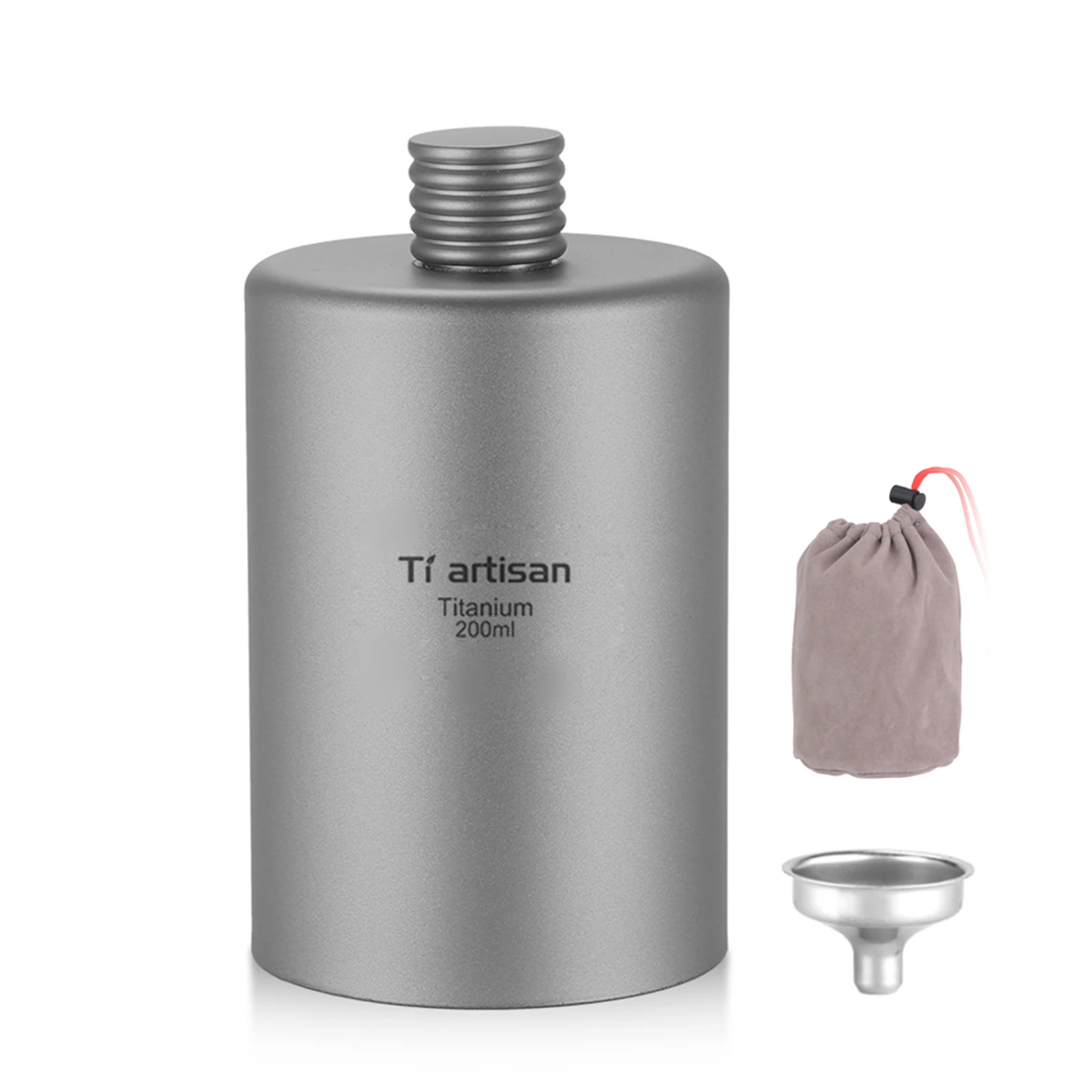 200ml Titanium Wine Flask 200ml Lightweight Outdoor Alcohol Drink Bottle For Camping Camps Cooking Supplies Accessories  99x58mm