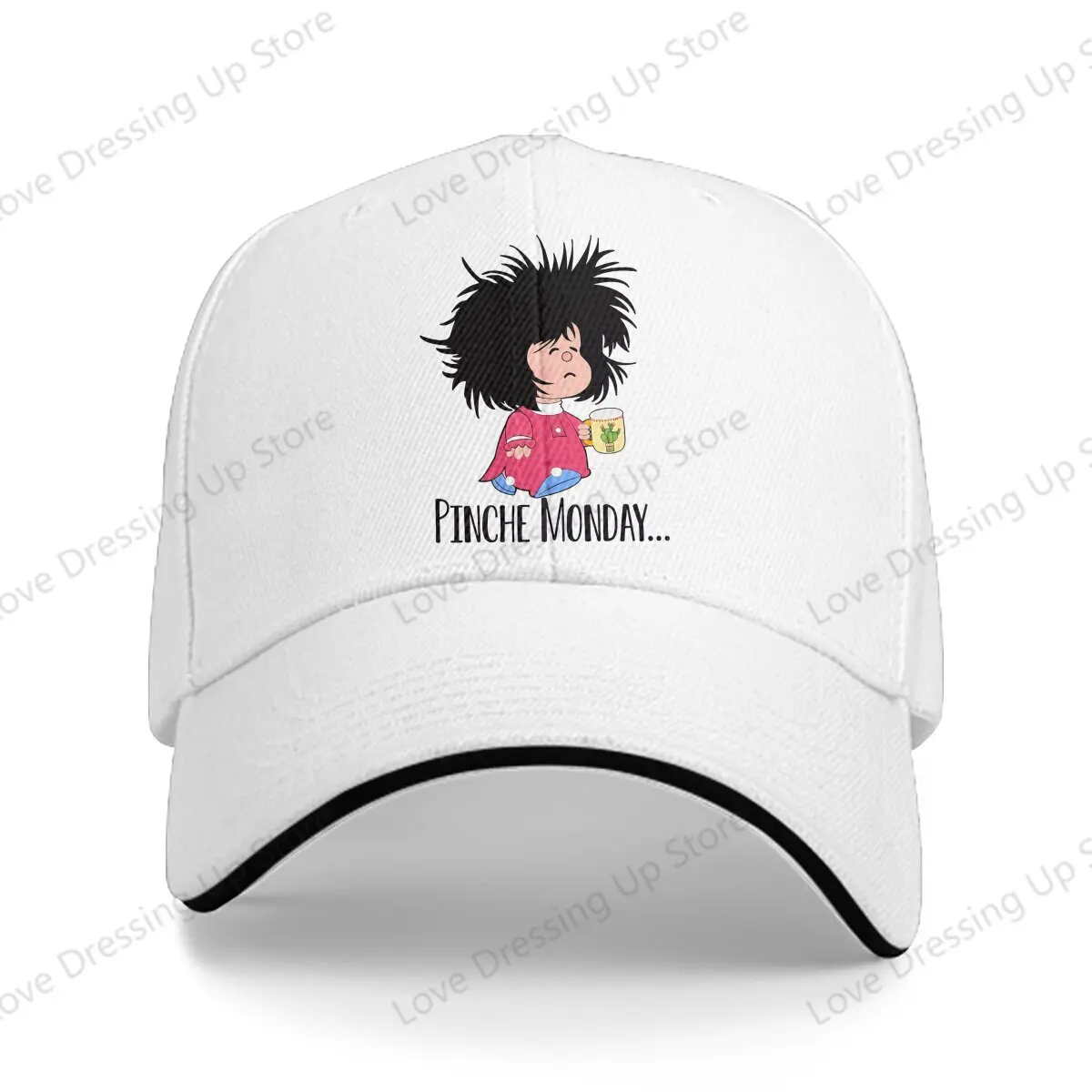 Summer Hip Hop  Pinche Monday Funny Mafalda Baseball Cap Adjustable personality Golf Hat Truck Driver Caps Unisex Gift