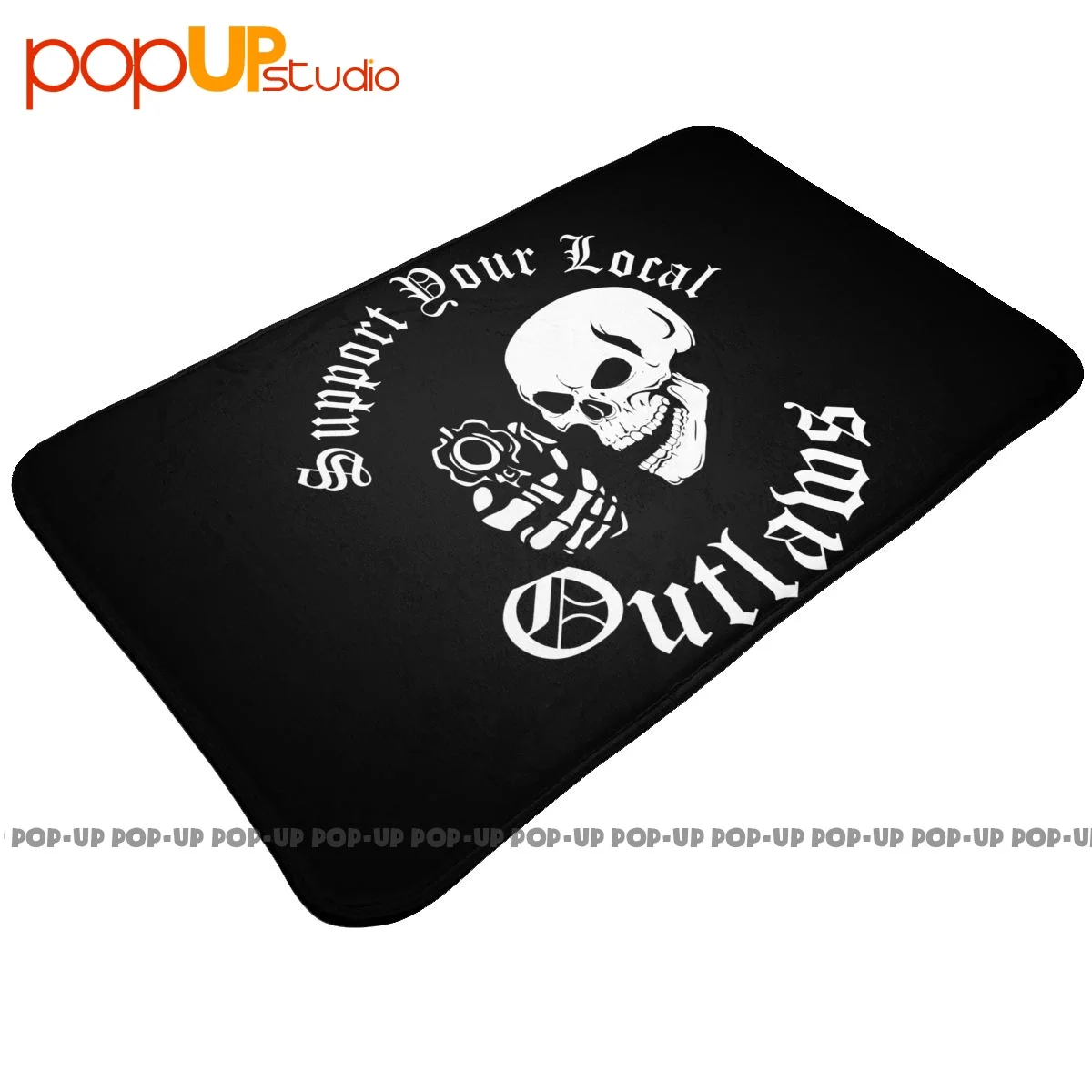 S Support Your Local Outlaws Biker Motorcycle Mc Skull Mat Rug Carpet Popular Ins Style