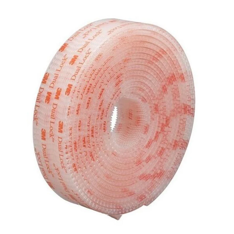 이중 잠금 투명 재밀폐 패스너, 투명 버섯 접착 테이프 타입 250, 25.4mm, 50.8mm 너비, SJ3560