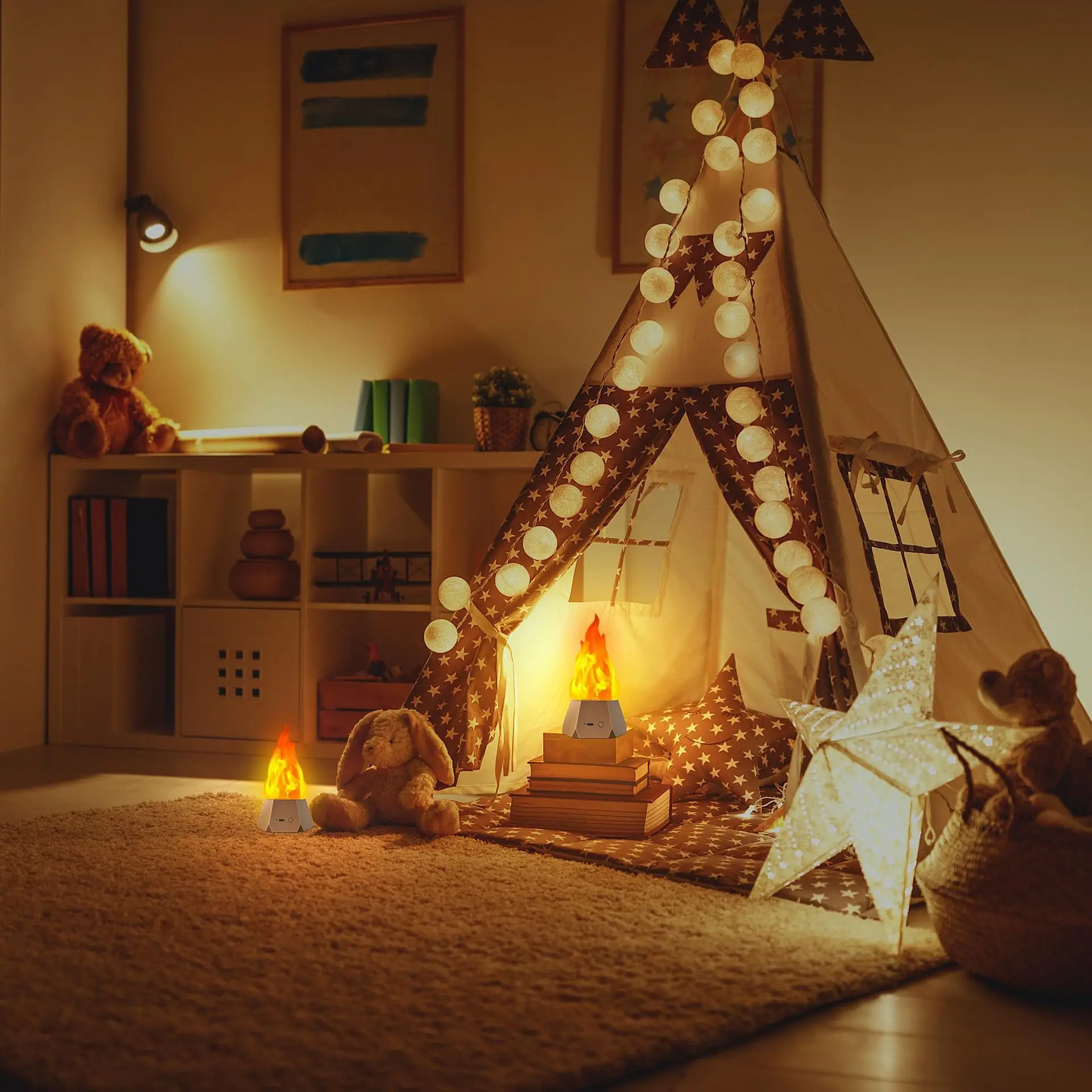 Halloween llama luces de ambiente LED Lava Lámparas decorativas inalámbricas Bar Decoración fiesta Navidad Ball luces de ambiente de cama luz de noche