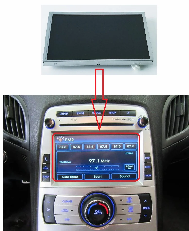 6.5 inch Lcd with touch panel For 2009-2011 Hyundai Genesis, Coupe Navigation NAVIGATION RADIO Screen display touch screen