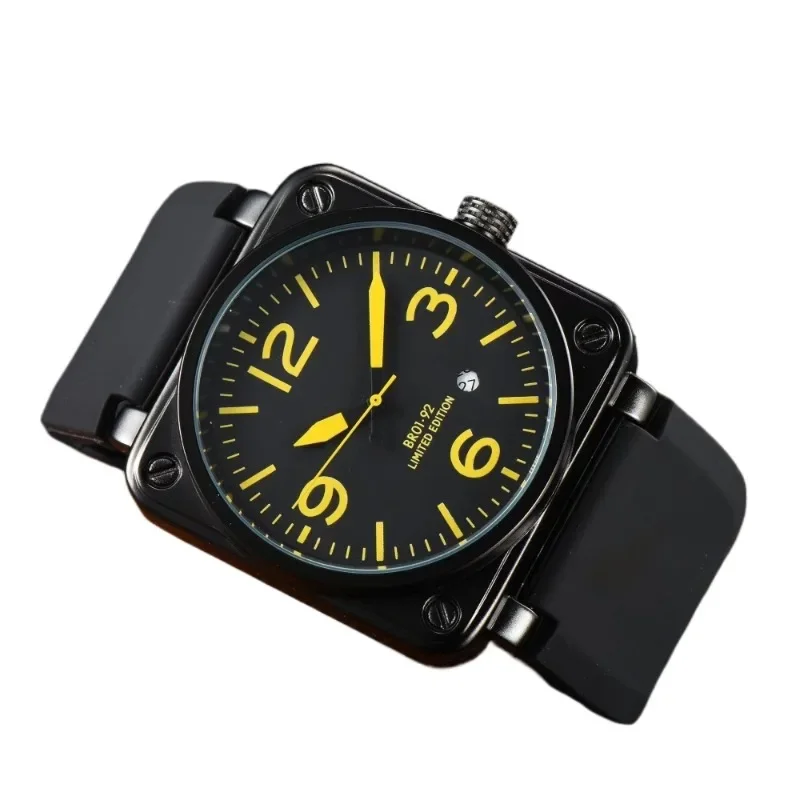 New Product Halloween Christmas Gift Aviation Limited Edition Silicone Strap Mechanical Square Automatic Watch Men