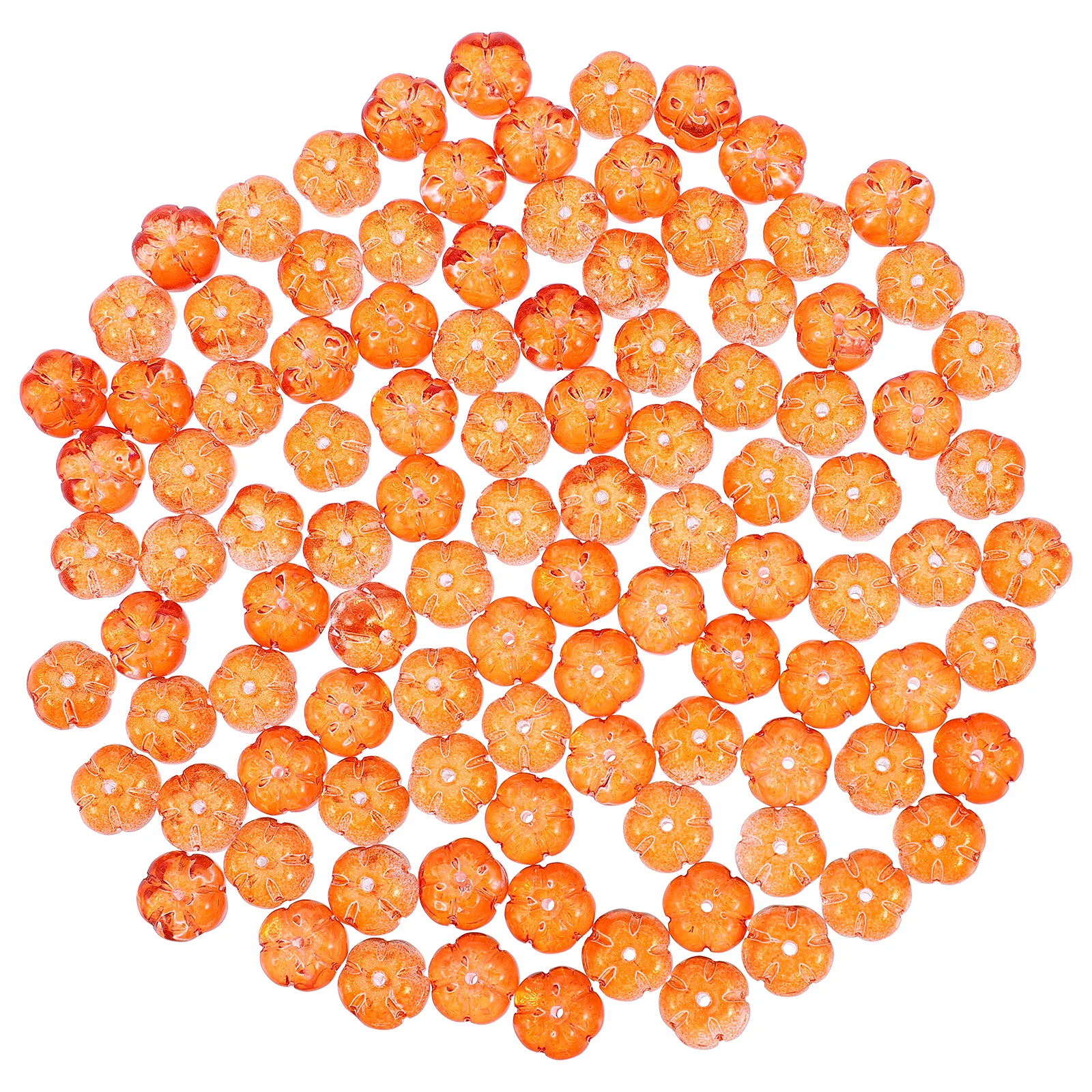 

100Pcs Pumpkin Beads Orange Simple Stylish DIY Jewelry Making Accessories Loose Beads Craft for Necklaces Bracelets Pendants