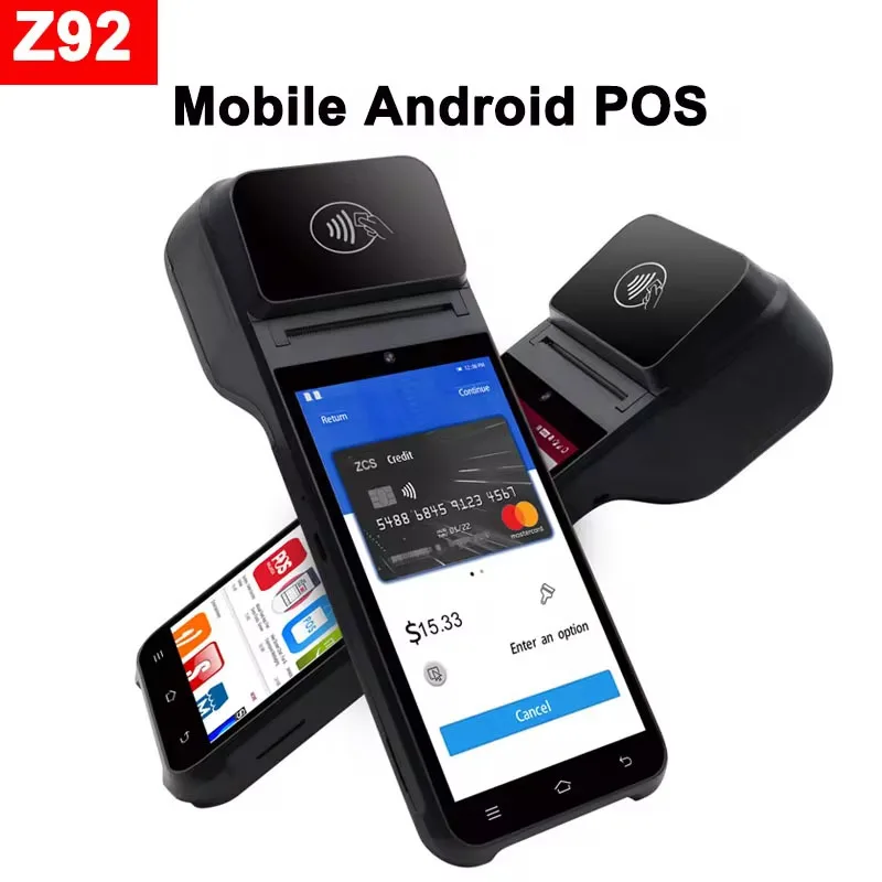 Portable Mobile Handheld Billing POS Printer With PDA Android Portable 5.5 Inch Screen Touch Handheld Android Label Z92 Printer