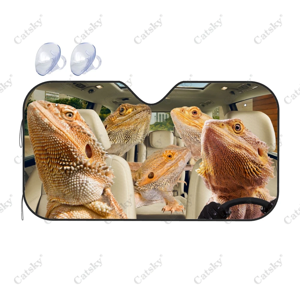 Bearded Dragon Car Sunshade,Car Decor Lovers Gift,Windscreen Sunshield for Car Window Sunshade Cover Foldable Uv Ray Reflector