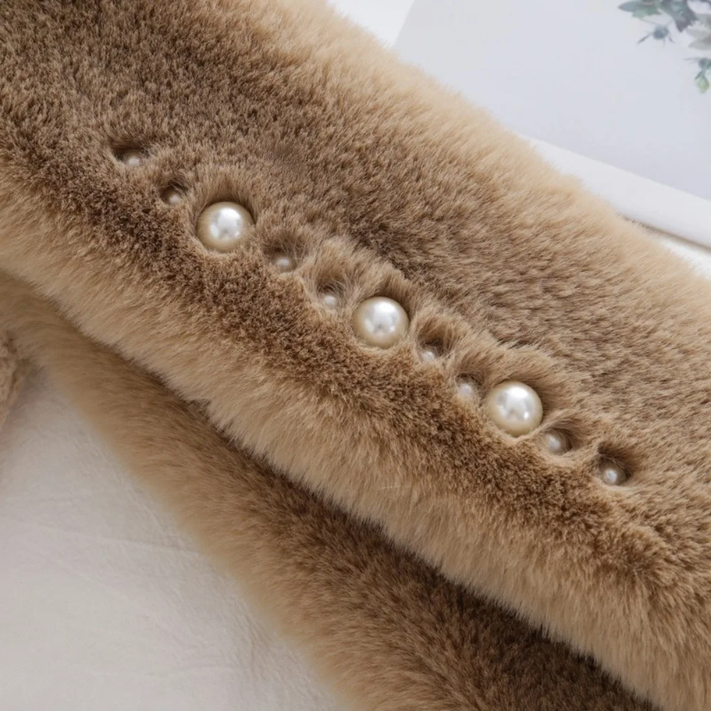 Fashion Neck Warmer Winter Scarf Keep Warm Thicken Plush Scarfs Solid Color Cross Collar Scarf Winter