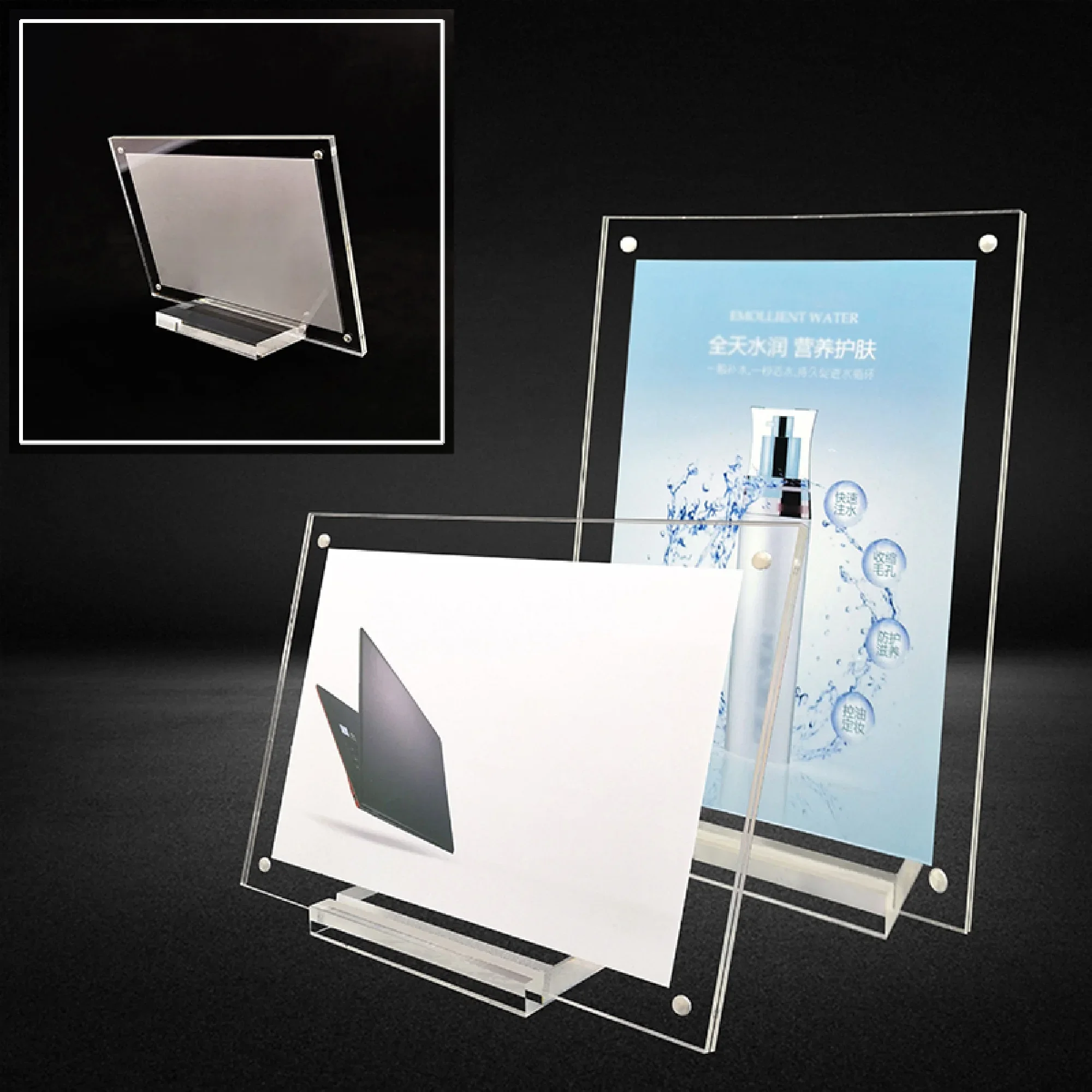 Transparent Acrylic Picture Frame Magnetic Double Sided Photo Frame Non-toxic Tasteless Wedding Party Picture Frame Photos Decor