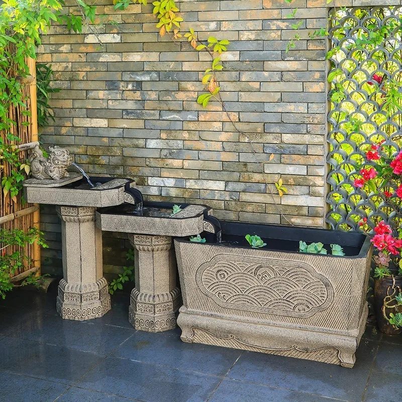 Chinese lucky ornaments outdoor courtyard garden flowing water fish farming circulation water feature fountain outdoor decoratio