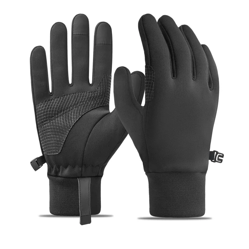 

Black Winter Warm Full Fingers Waterproof Cycling Outdoor Sports Running Motorcycle Ski Touch Screen Fleece Gloves