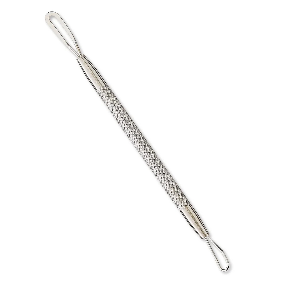 3 pezzi in acciaio inossidabile strumento per la rimozione dell'acne estrattore di punti neri a doppia estremità impugnatura strutturata cura dell'acne efficace e sicura