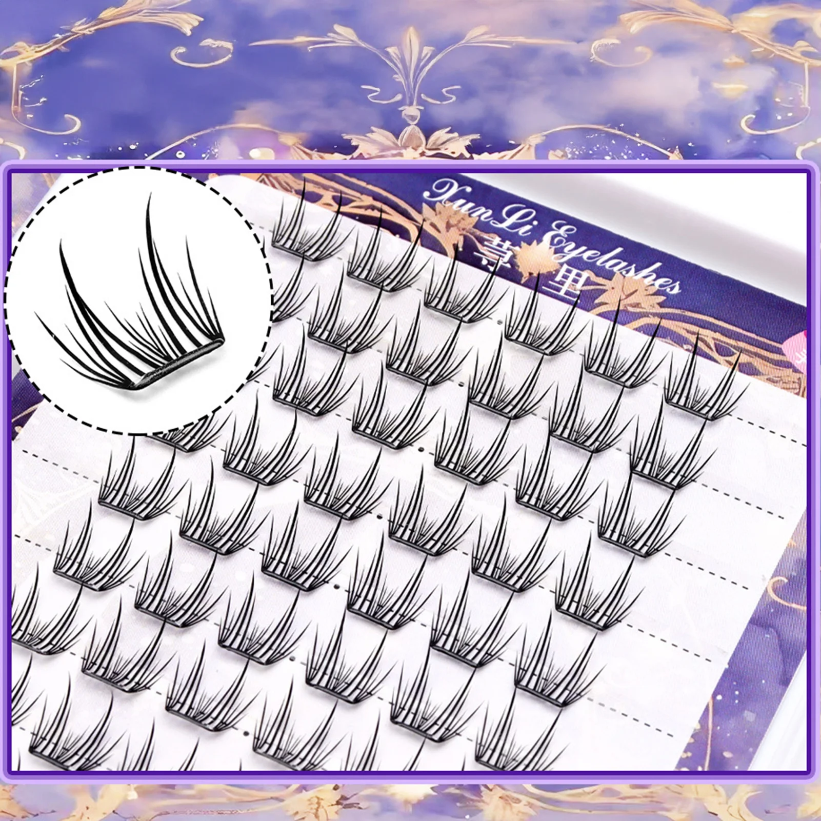 10/28 file Occhio di gatto Ciglia finte Curling Cluster di ciglia comiche Ultra-leggero Soffici Manga Ciglia finte per strumenti di trucco quotidiano