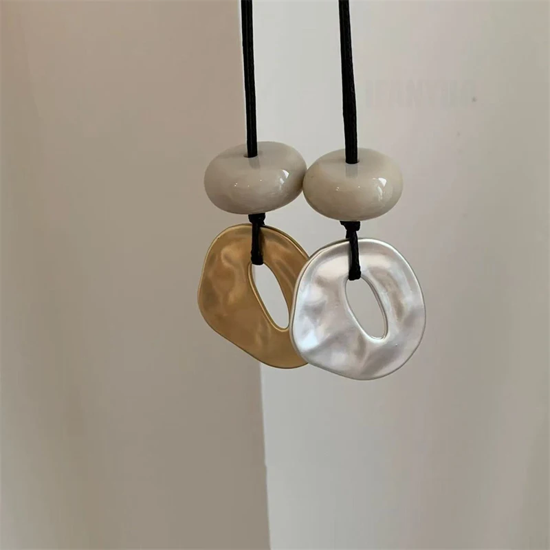 Irregular Pendant Jewelry For Women Exquisite Simple Rope Chain Long Necklace Adjustable Casual Versatile Accessories_maomaolike.com