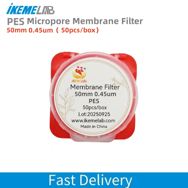 

IKEME 50 Pieces PES Micropore Membrane Filter 50mm 0.45um Laboratory Microporous Membrane