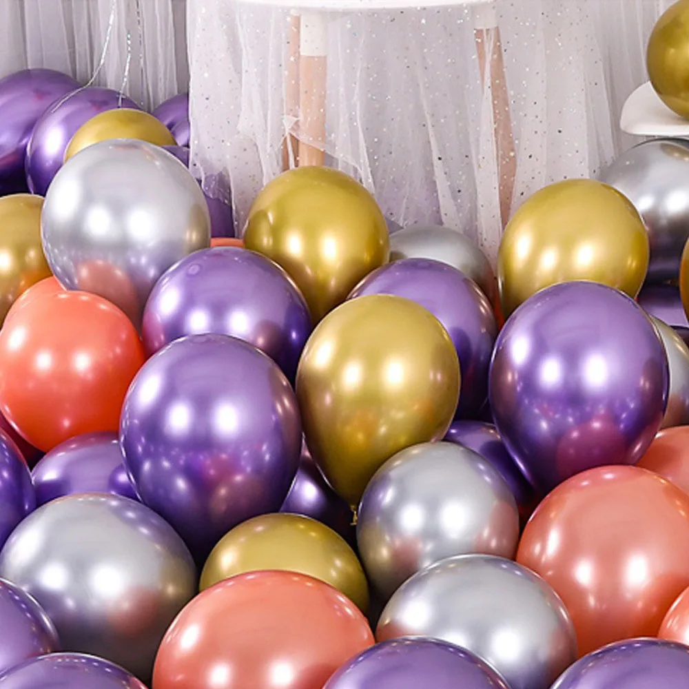

50pieces 18Inch metal balloon Gold Silver Blue Chrome Ballon Wedding Decoration white black Macaron Birthday Party Supplies