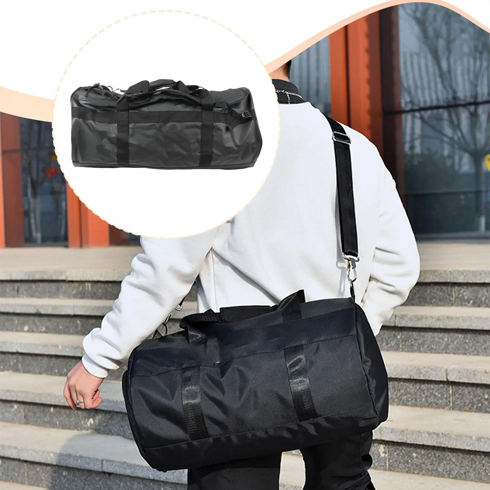 Duffel Bag Handbag for Women Men Stylish Versatile for Toiletry Portable Black for Travel Outdoor Workout Overnight Weekender