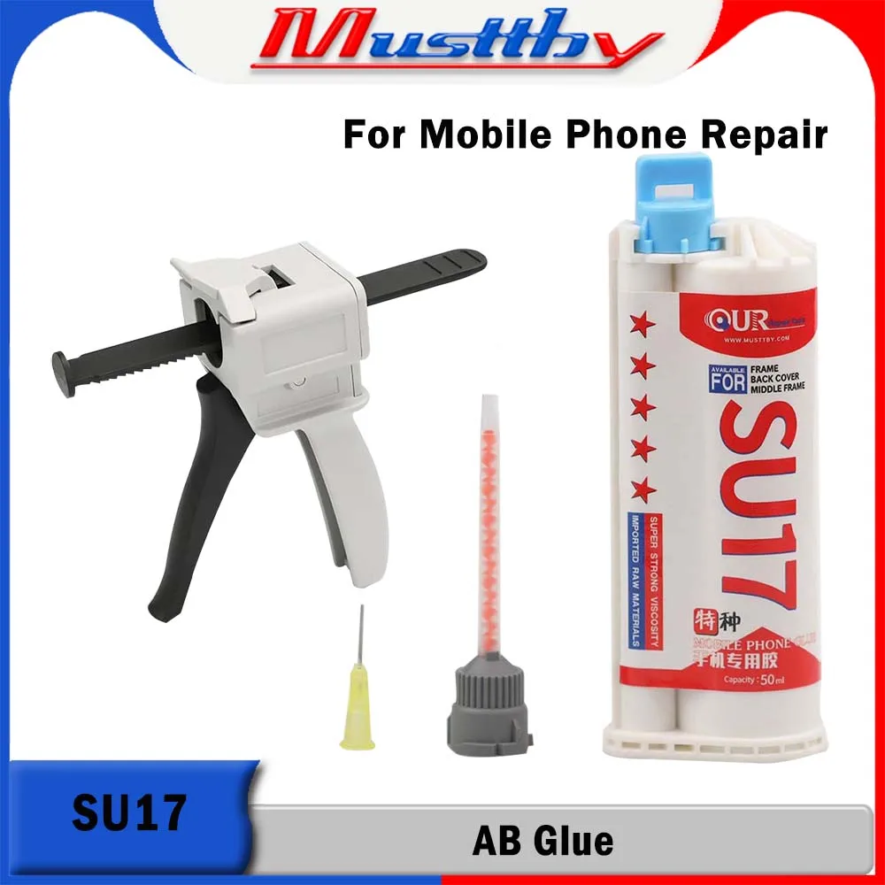 musttby su17 ab super adesivo de reparo para iphone 16 15 13 14 pro moldura de vidro capa traseira cola de ligacao ferramenta de solidificacao rapida 01