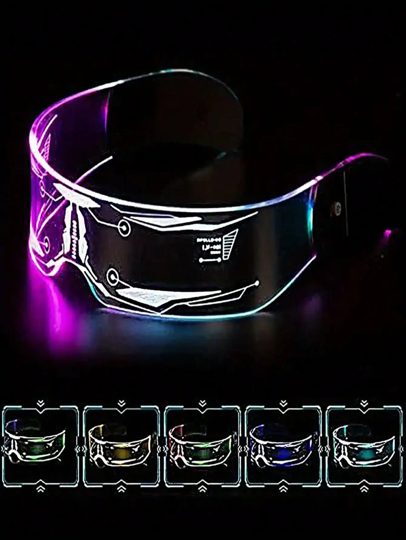 Future-tech glowing glasses Party bar music festival tech glasses rave sci-fi Christmas eyewear