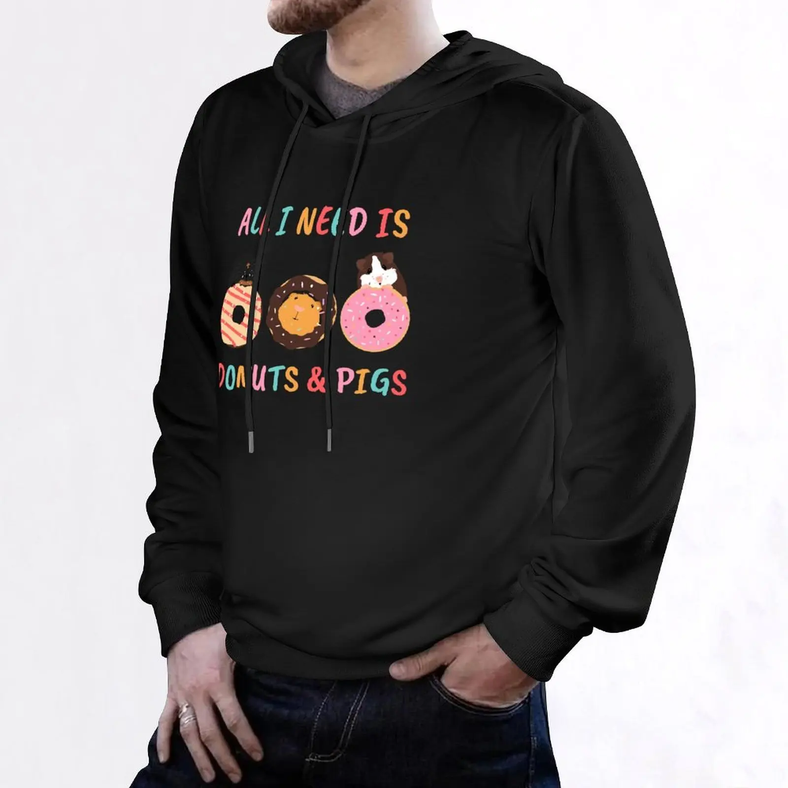 كل ما أحتاجه هو خنازير غينيا والكعك هوديي موضة الرجال ملابس رجالية ملابس رجالية ملابس للرجال هوديس وبلوزات جديدة