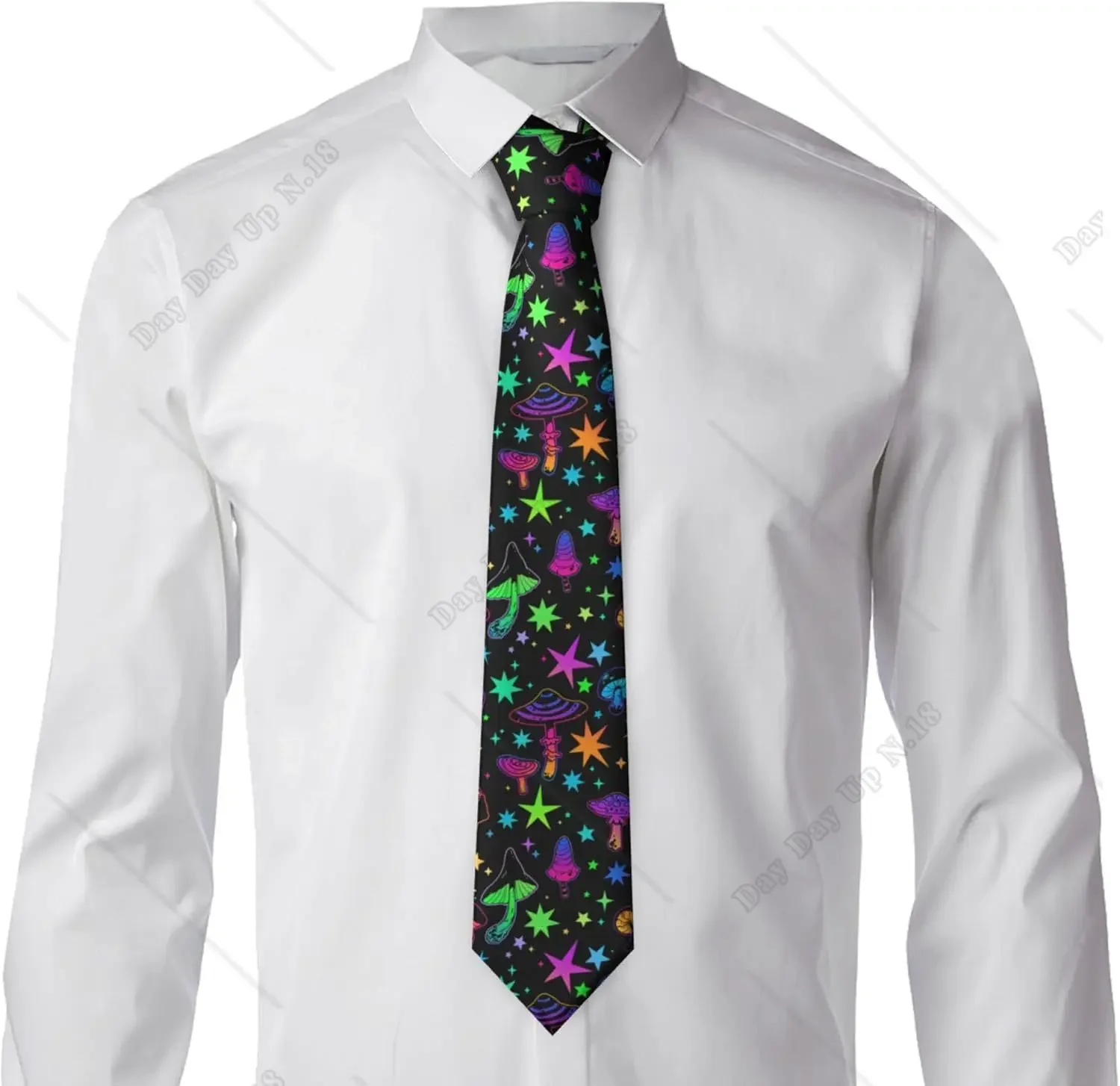 Ties for Men Funny Neckties Polyester Textile Soft Neck Ties for Weddings Party Halloween Xmas Mens Tie Print One Size