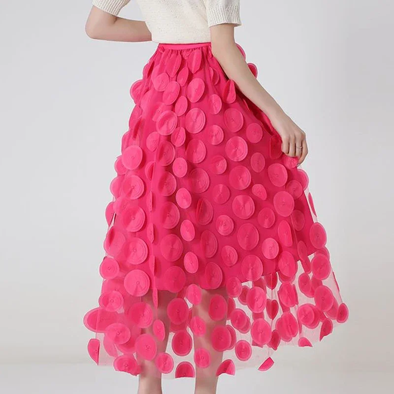 

ITOOLIN Women Sexy Puffy Mesh Fairy Skirt Sweet High Waist Slim Skirt Y2K Streetwear Skirt For Women 2024 Spring Summer