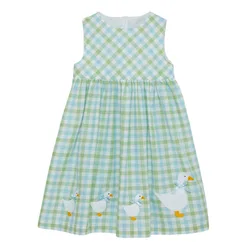 Little maven 2024 Baby Girls Summer Dress Lovely Rabbit Blue Sleeveless Clothes Cotton Comfort for Kids 2 to 7 years