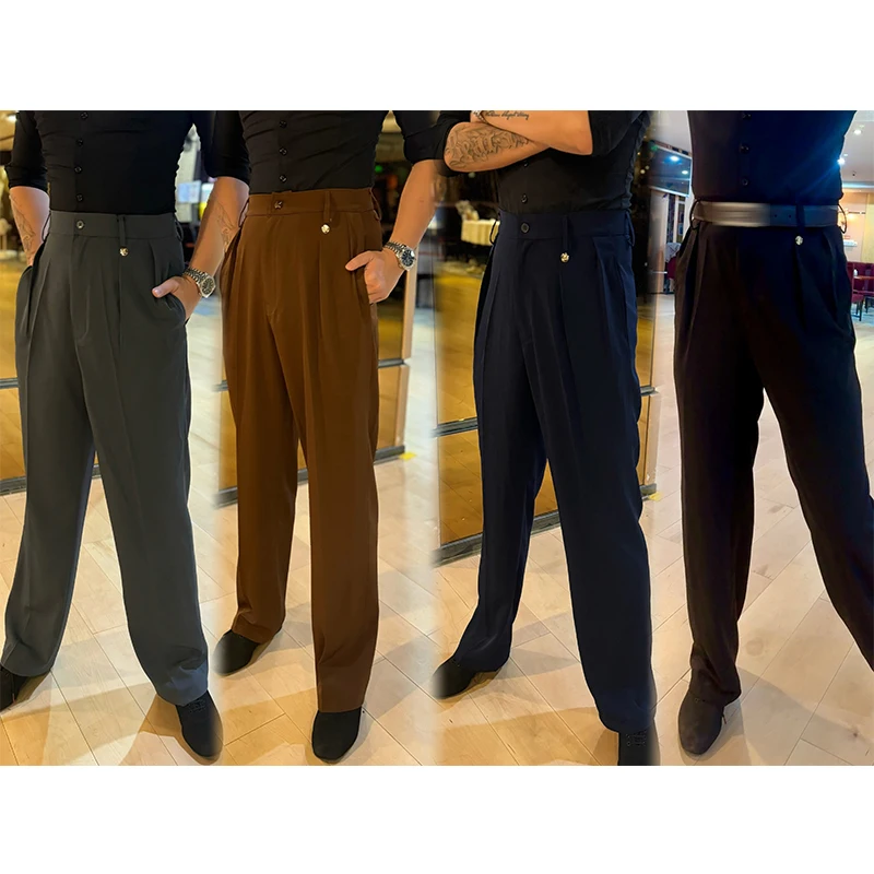 

Мужские брюки для латинских танцев, брюки для взрослых и мужчин, ча-ча-румба, сальса, танцевальные брюки, одежда для бальных танцев, одежда для латинских танцев, DNV25702