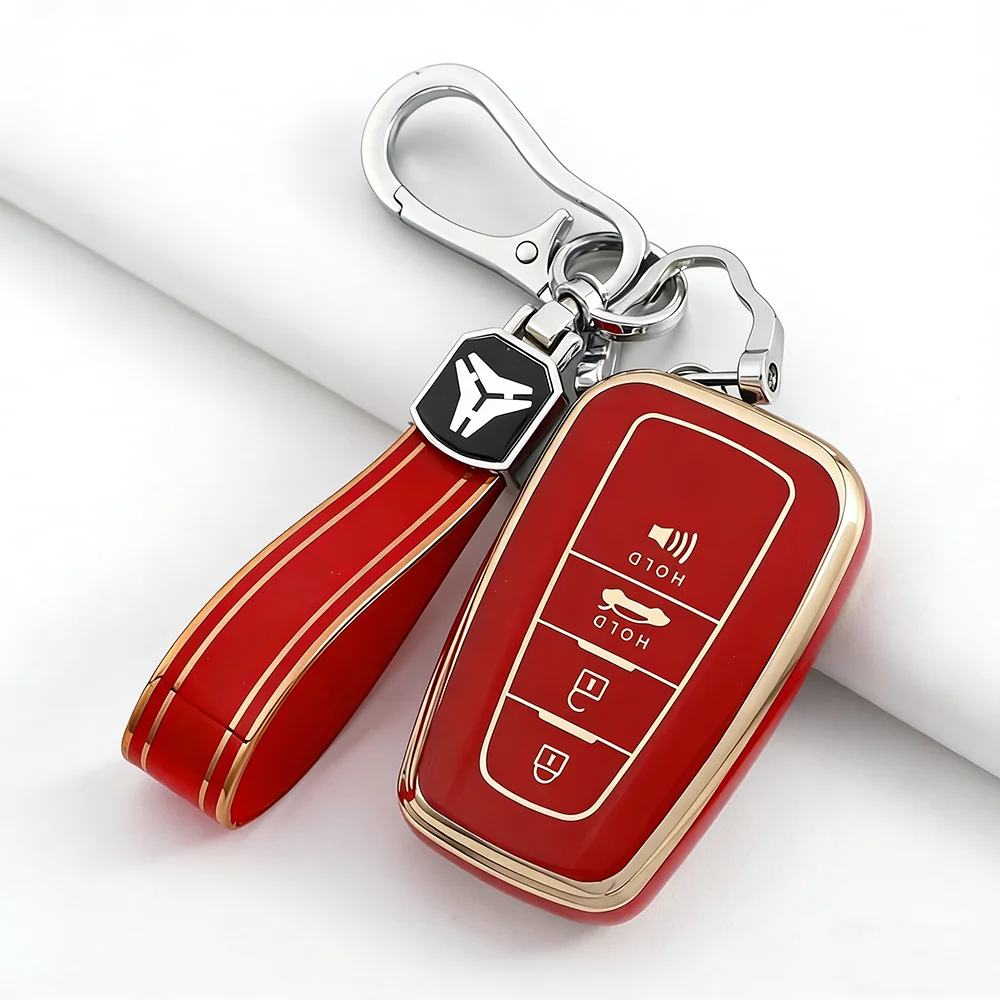 TPU Car Remote Key Case For Toyota Corolla Prius Camry CHR C-HR RAV4 Altis Land Cruiser Prado Keyless Cover Shell Fob Key Chains