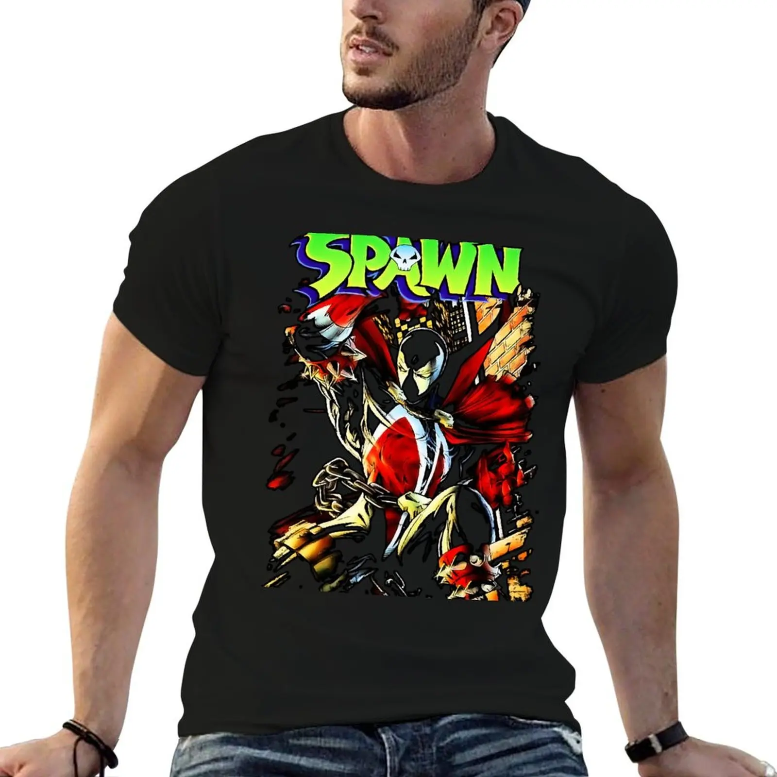 Spawns Funny For Men Women Sticker T-Shirt Vintage Print Crew Neck Tee