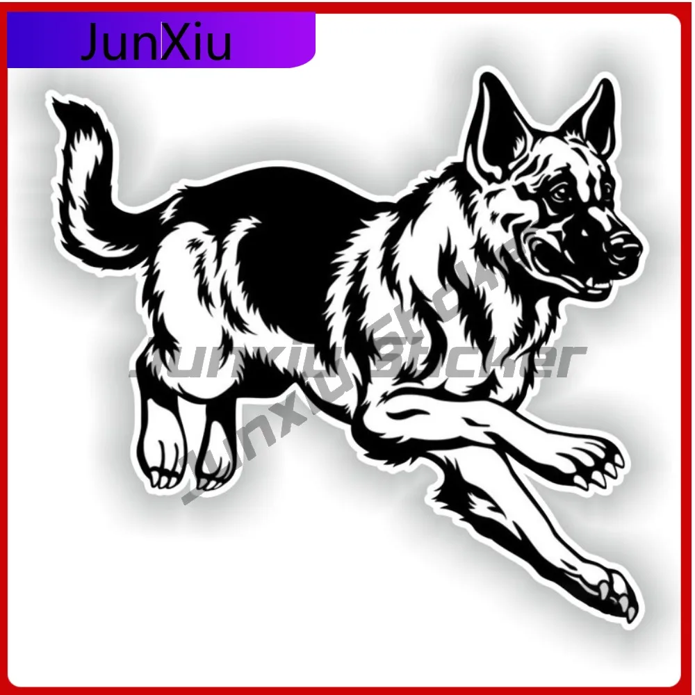 

Cartoon German Shepherd Stickers Animals Graffiti Scratch Cover Vinyl Decals V125 Motorcycle Helmet Decals Custom Camping Car De