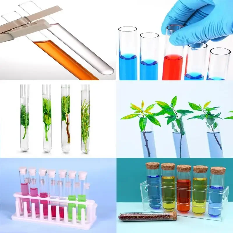 10P Glass test tube borosilicate Clear  glass test tube vase for scientific experiment parties, office desktop flower decoration