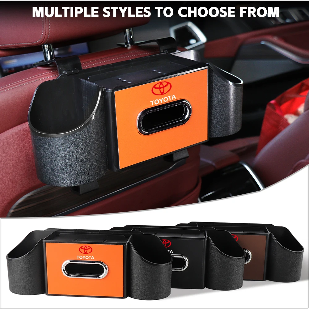 Car Backseat Hanging Box Tissue Drink Holder Organizer for Toyota GR Sport GR86 SUPRA bZ4X bZ3 VENZA TRD Camry C-HR Accessories