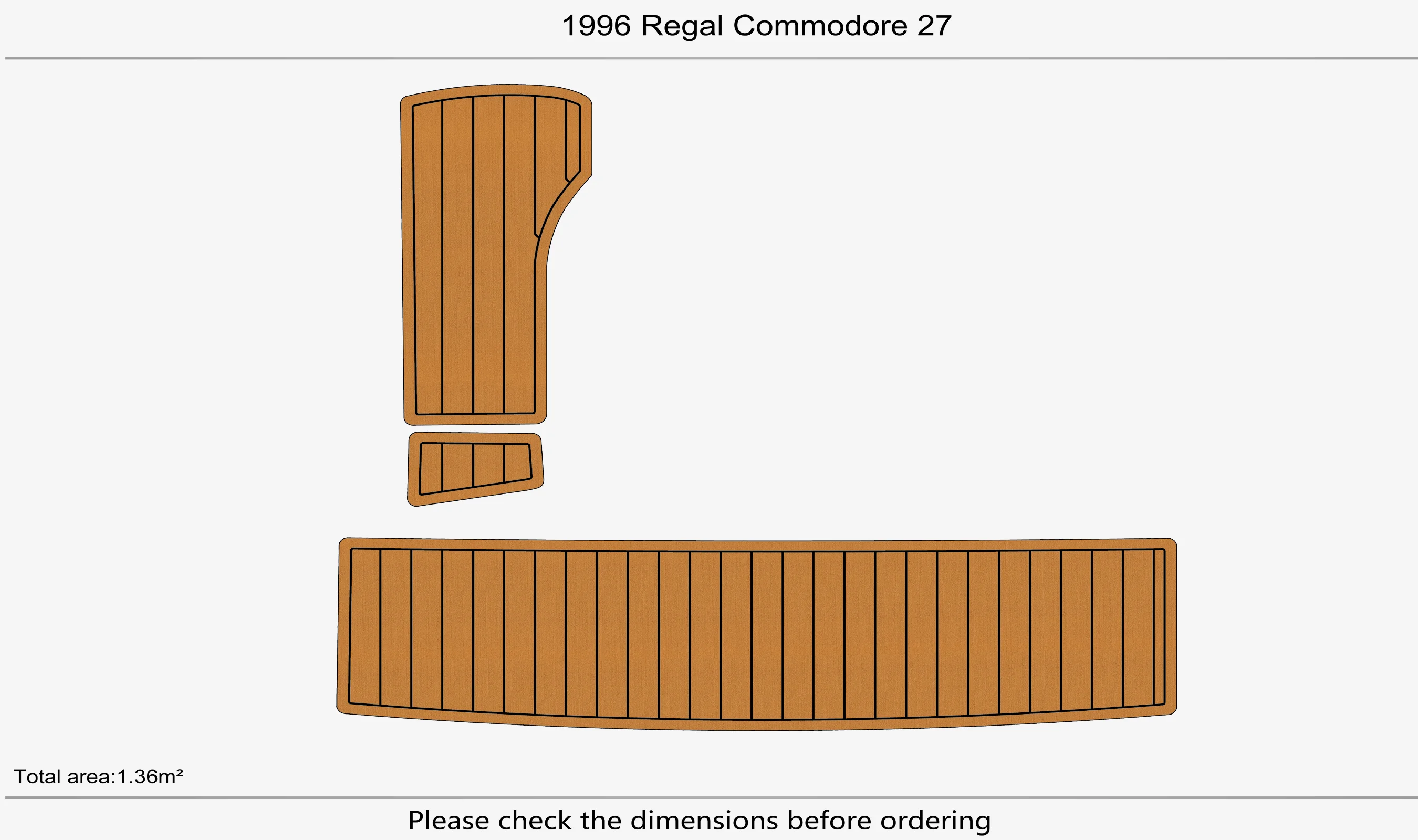 Non-Slip EVA Faux Teak Marine Mat Self-Adhesive 6mm Yacht Cockpit Pad for 1996 Regal Commodore 27 Boat Decking Easy Install