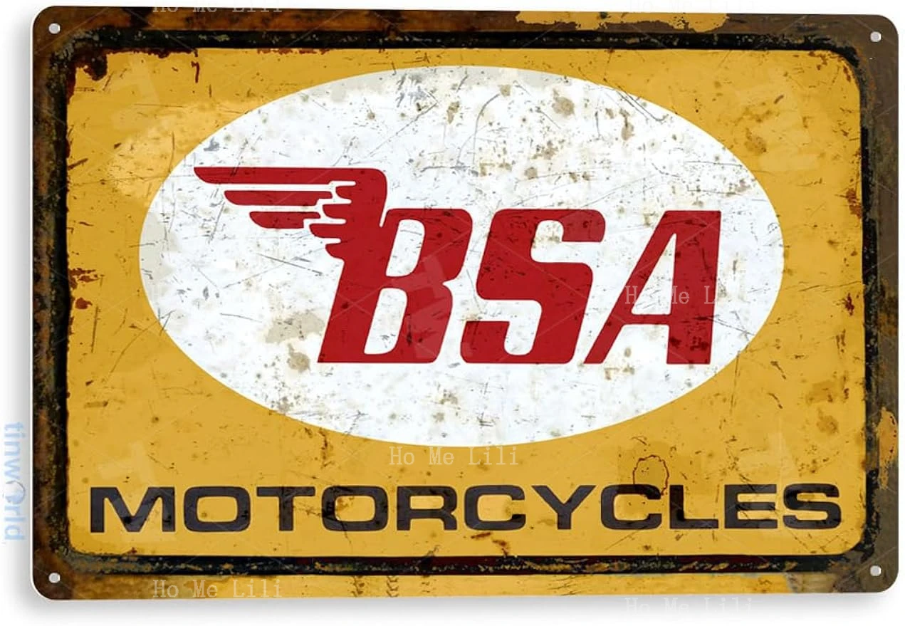 C260 Bsa Motorcross Tin Sign Rustic Retro Garage Auto Shop Store Sign Man Cave Home Wall Decor