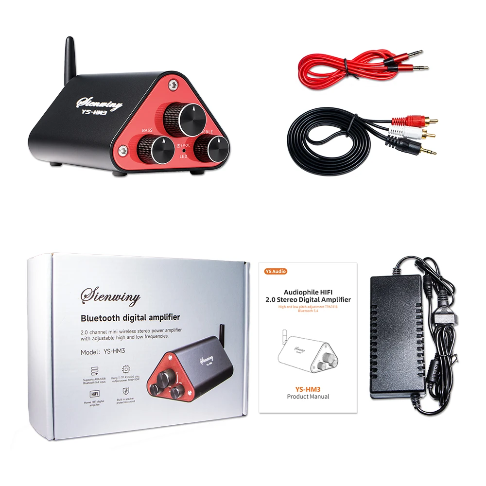 YS-HM3 amplificador digital estéreo hifi2.0 ne5532 amplificador operacional duplo ultra-baixa distorção bluetooth 5.4/disco u/aux tpa3116